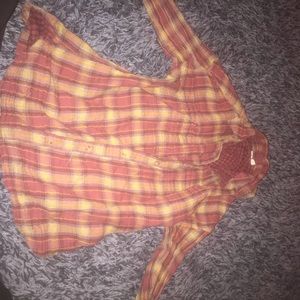 Flannel button-down top